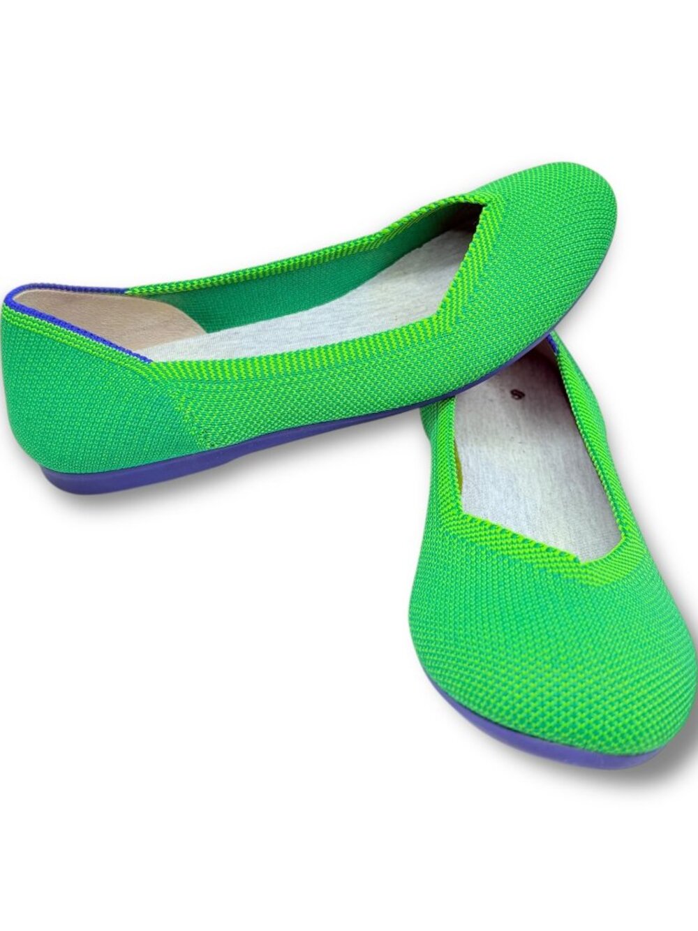 Rothy's Jellybean OG Retired Women's Green Woven Knit The Flat Shoes 6